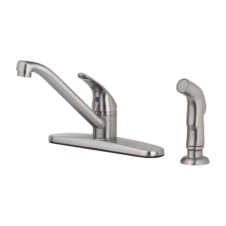 Oakbrook Collection OakBrook Essentials One Handle Brushed Nickel Kitchen Faucet Side Sprayer Included 67210-2504